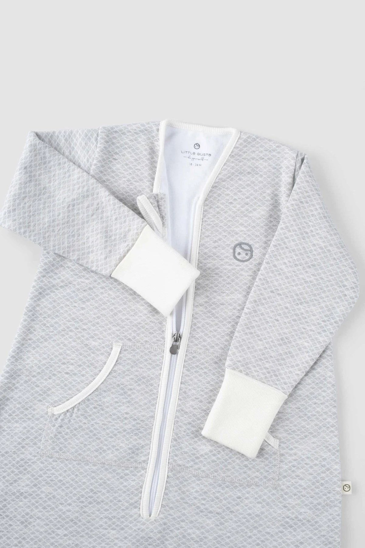 Organic Cotton Quilted Onesie - Gray
