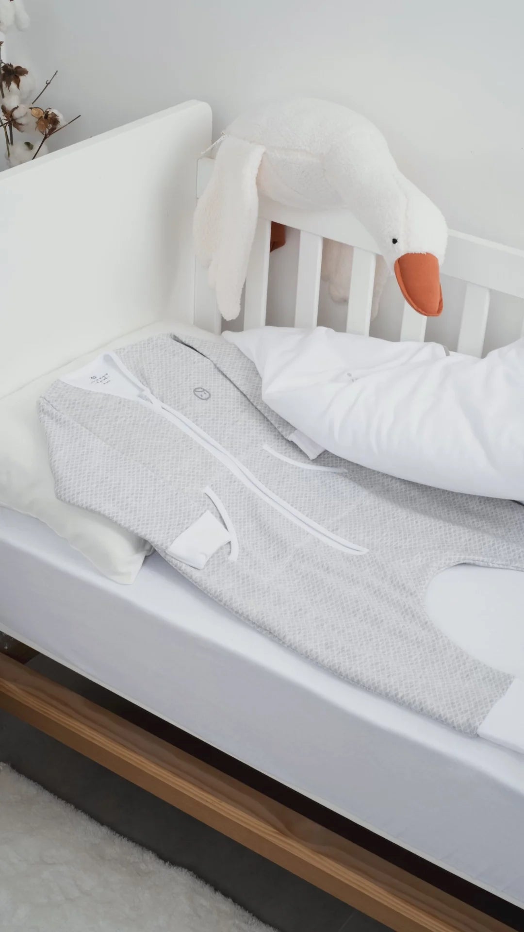 Organic Cotton Quilted Onesie - Gray