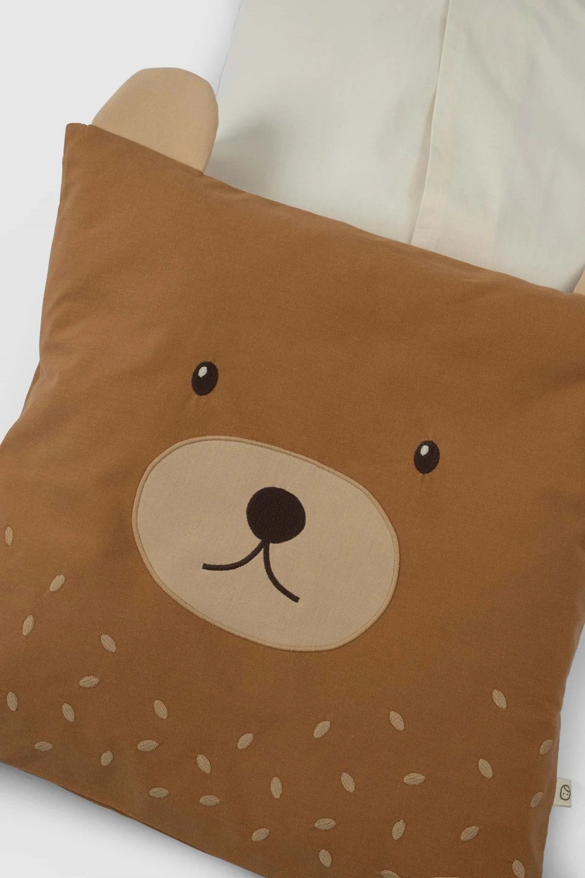 Organic Cotton Square Pillow - Bear