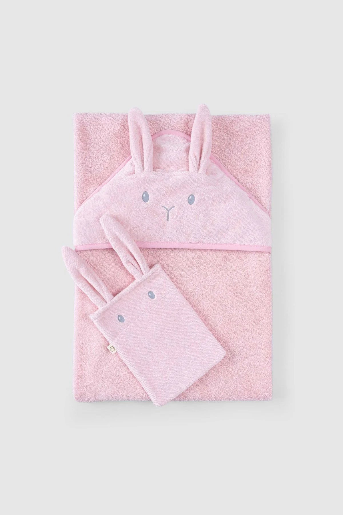 Organic Cotton Baby Bathcape and Pouch Set - Pink