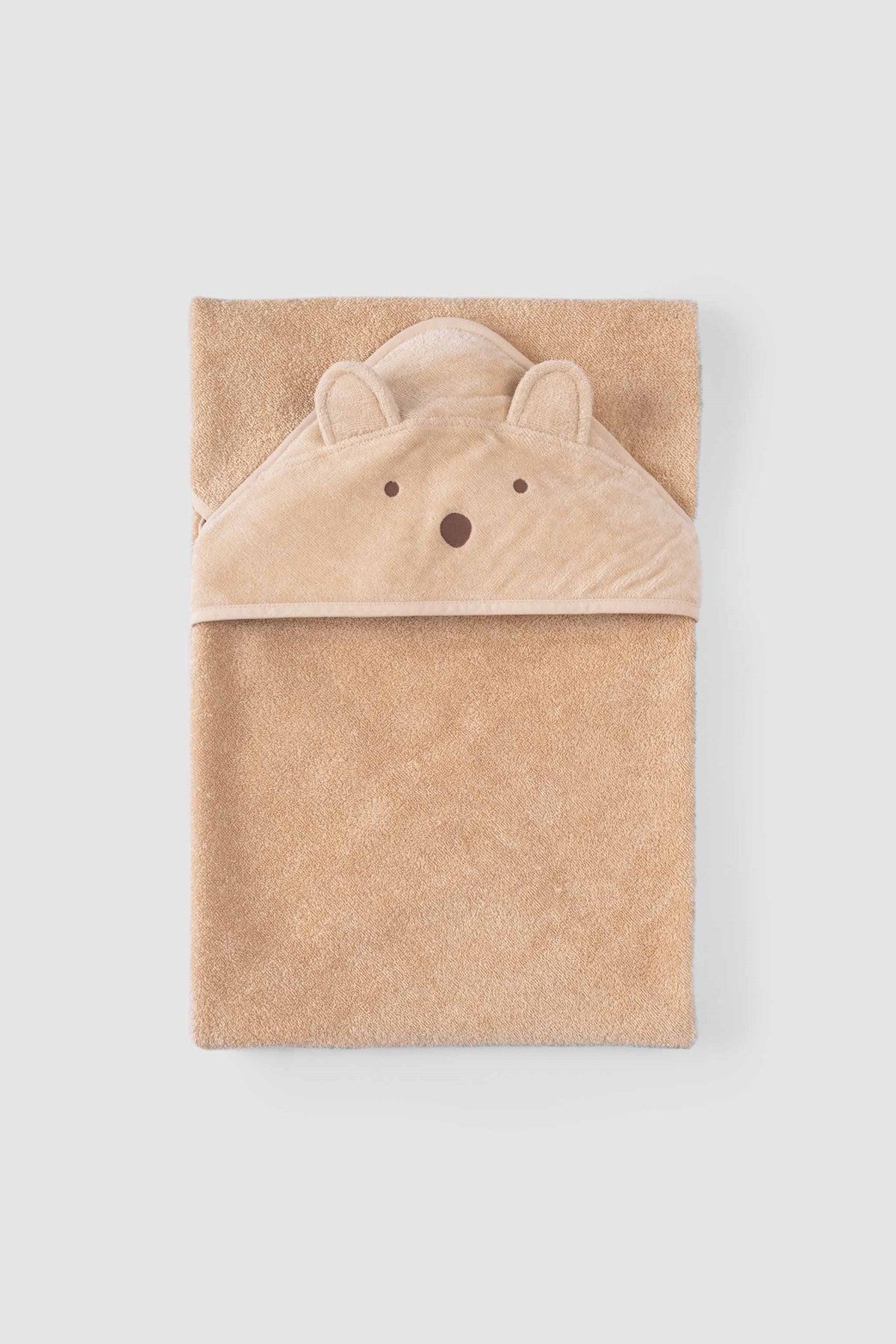 Organic Cotton Baby Bathcape and Pouch Set - Beige