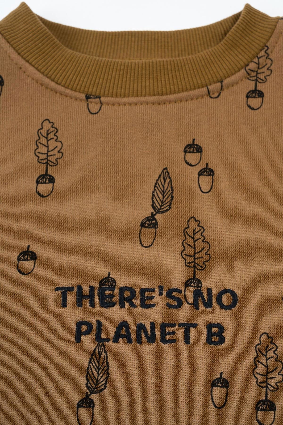 Organic Cotton Tracksuit Set - Brown Hazelnut Pattern