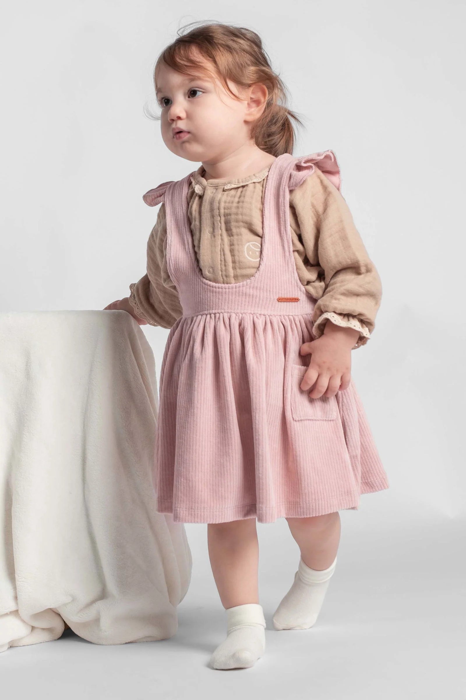 Velvet Gilet Dress - Pink