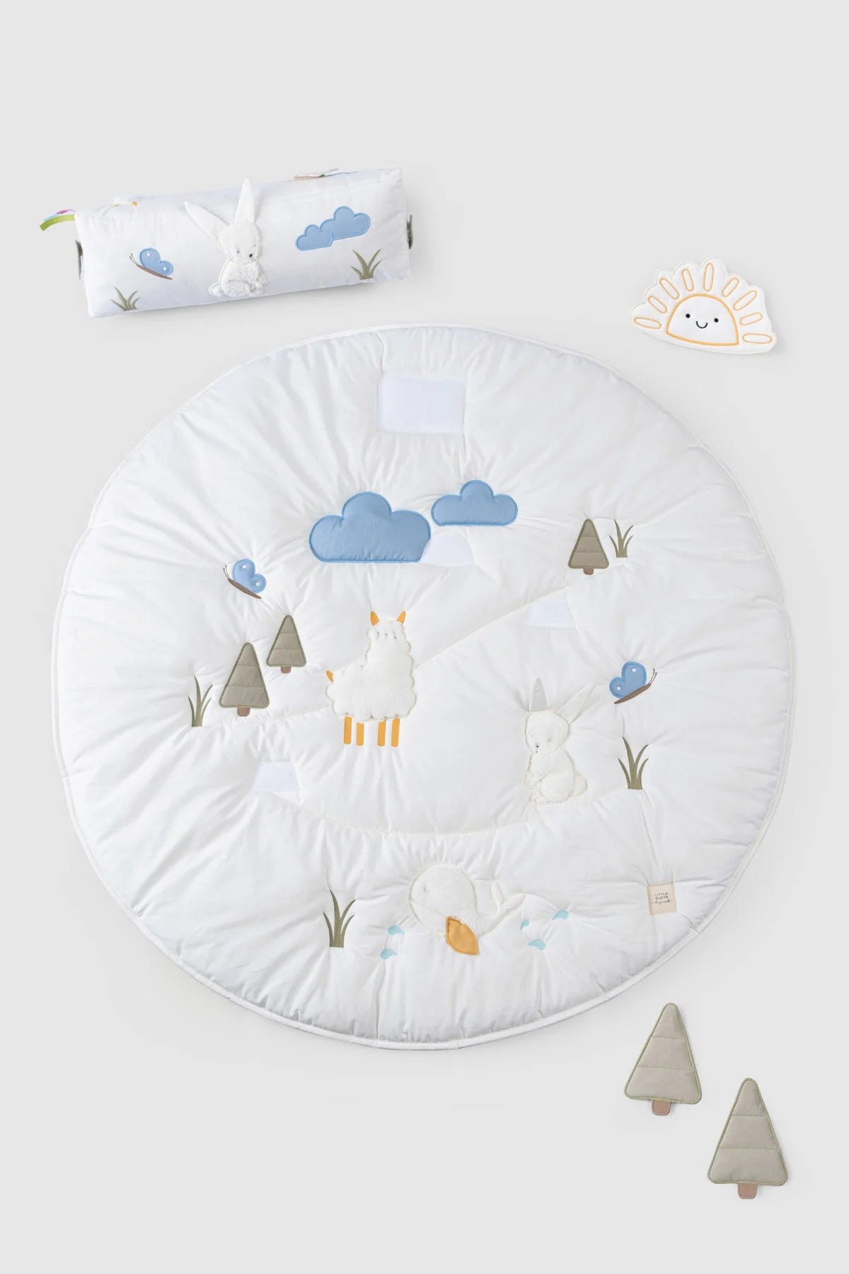 Round Crawling Cushion Set with Non-Slip Bottom - Forest