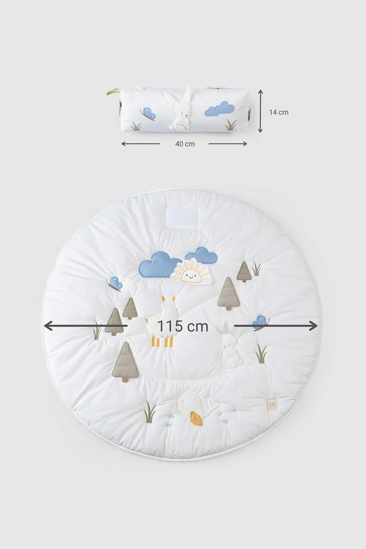 Round Crawling Cushion Set with Non-Slip Bottom - Forest