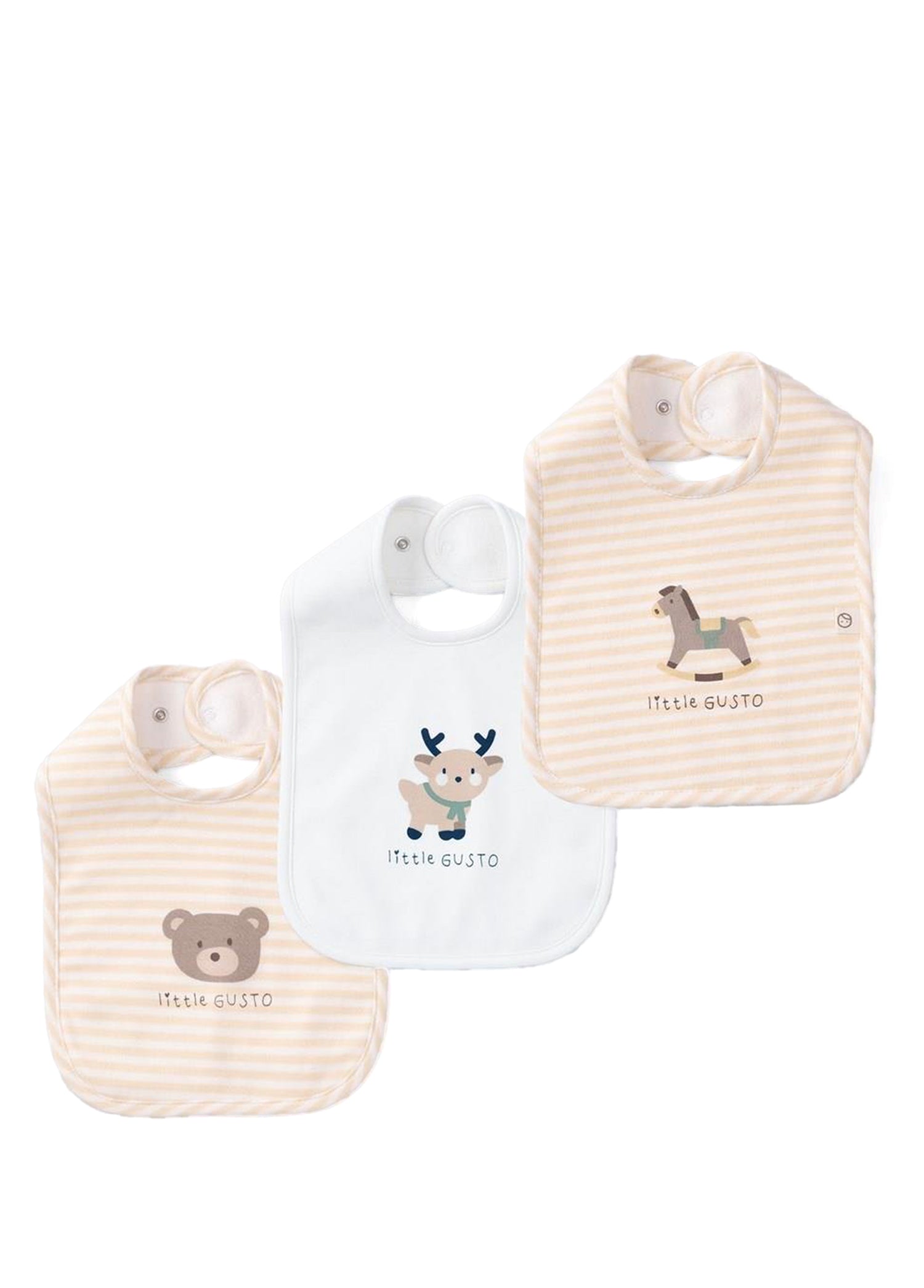 Organic Cotton Liquid-Proof Bib - Playtime (3 Pack)