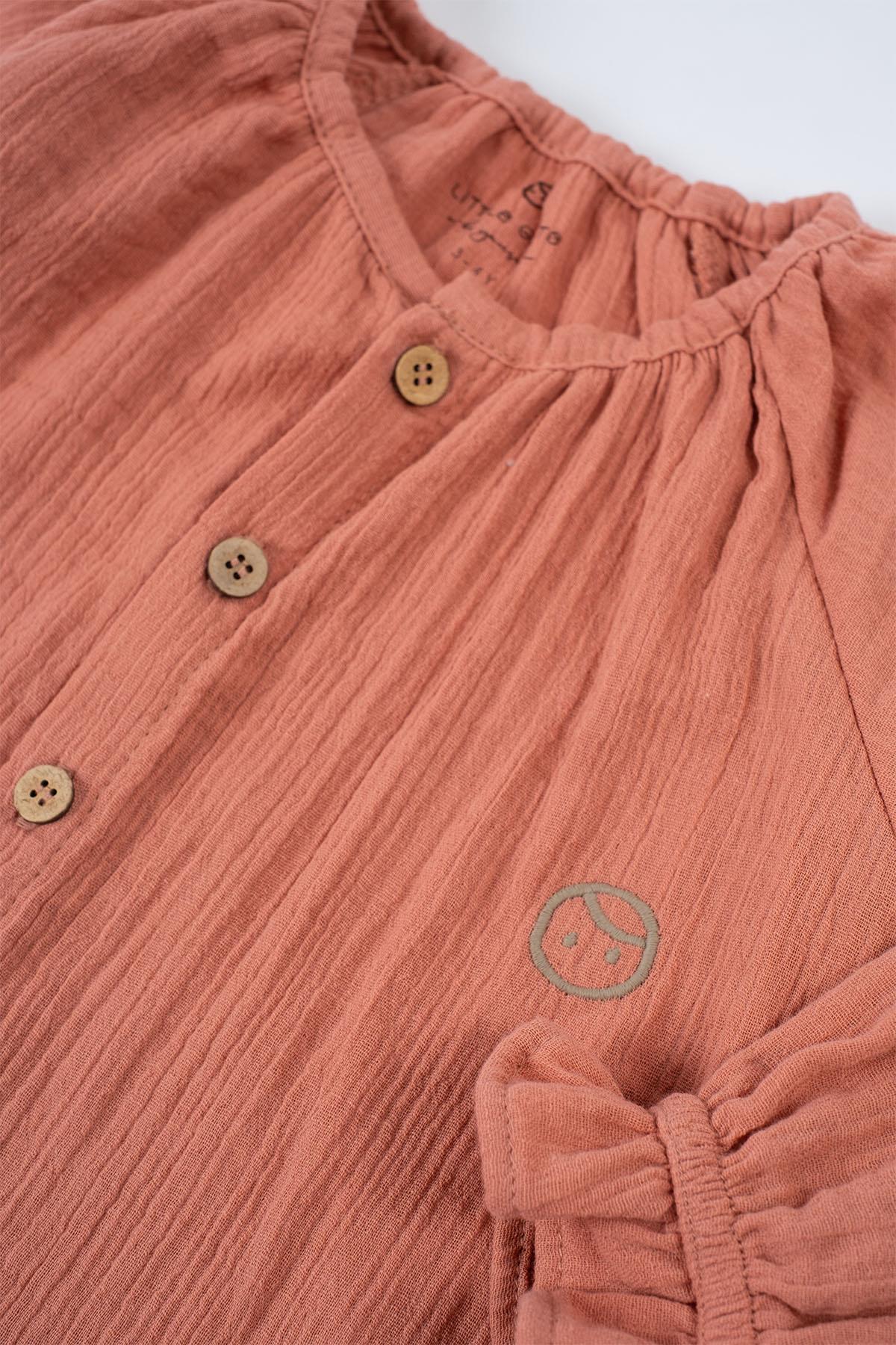 Organic Cotton Muslin Shirt - Pink