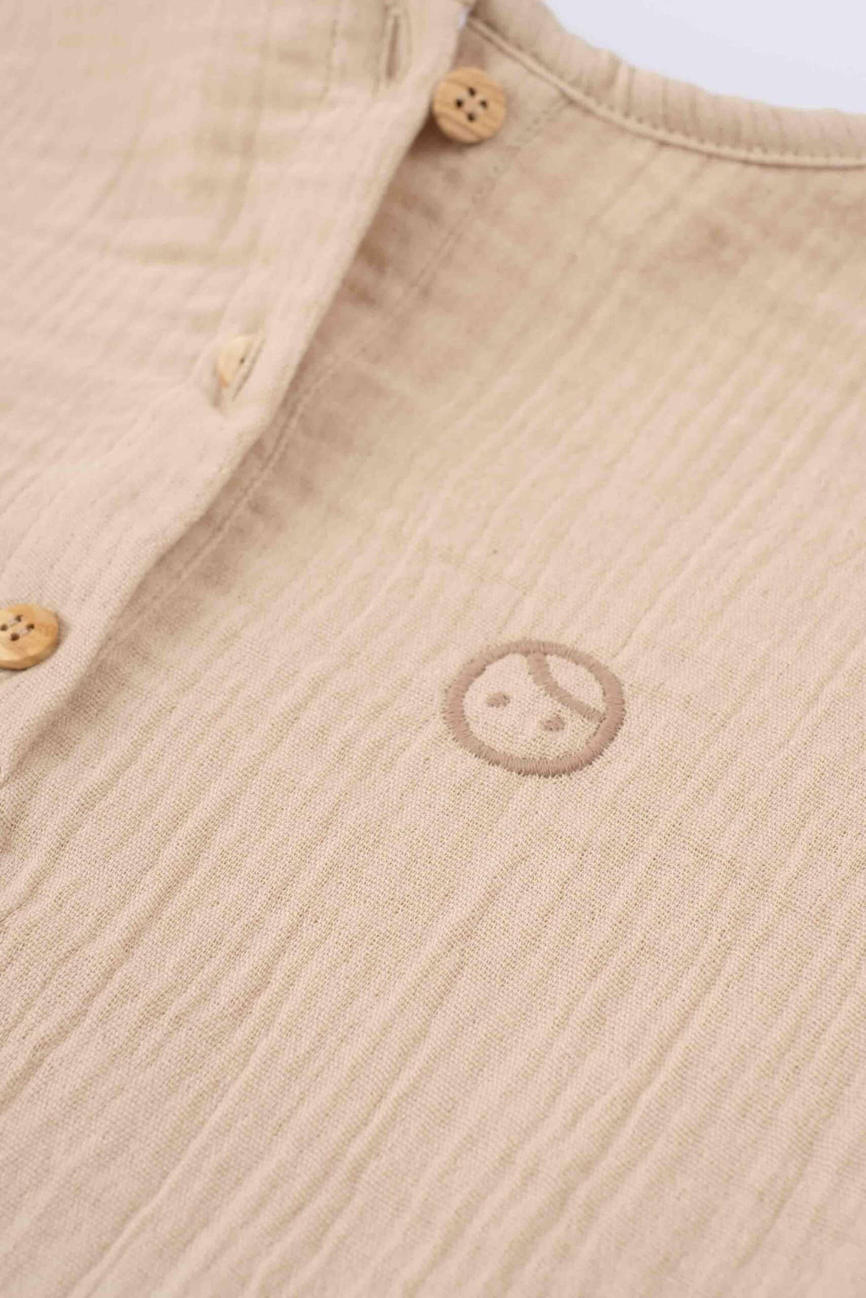 Organic Cotton Muslin T-Shirt for Kids - Beige | Comfortable and Eco-Friendly