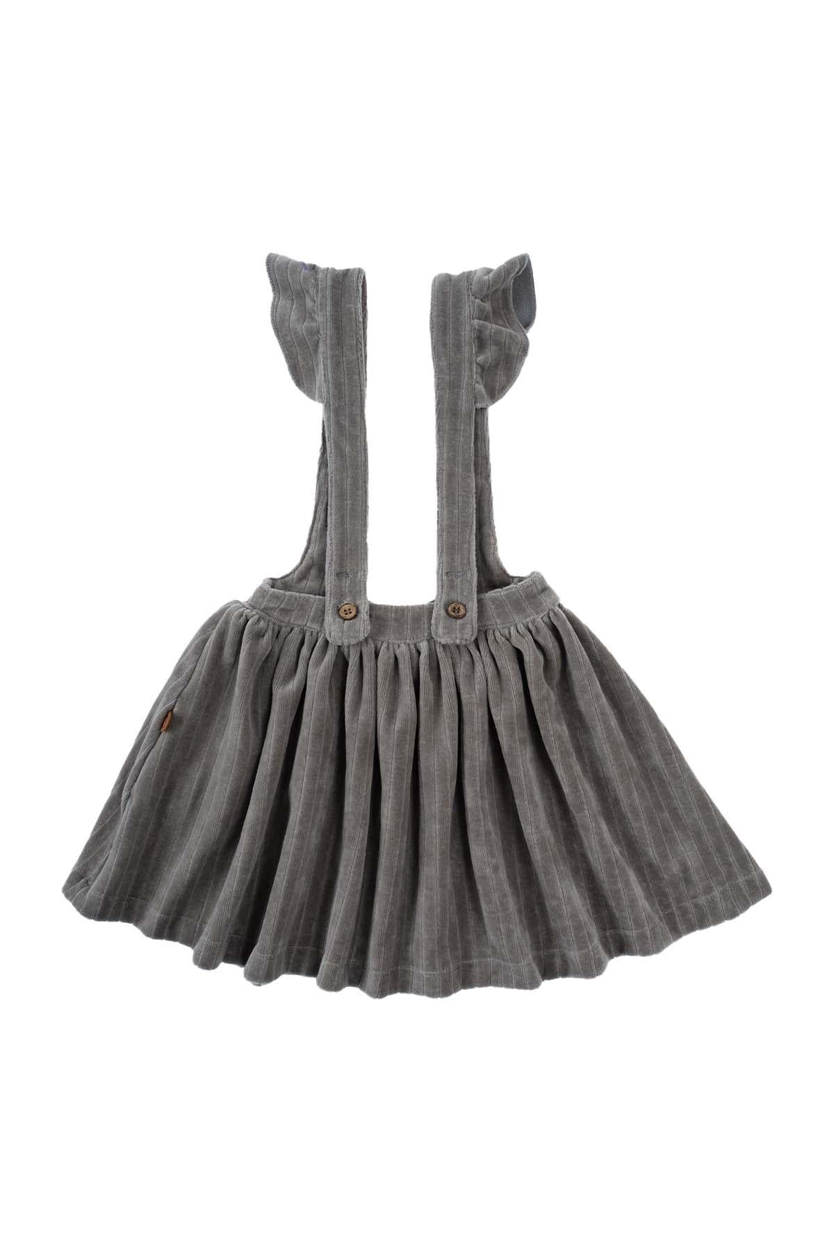 Grey Velvet Gilet Dress for Girls | Luxurious & Comfortable