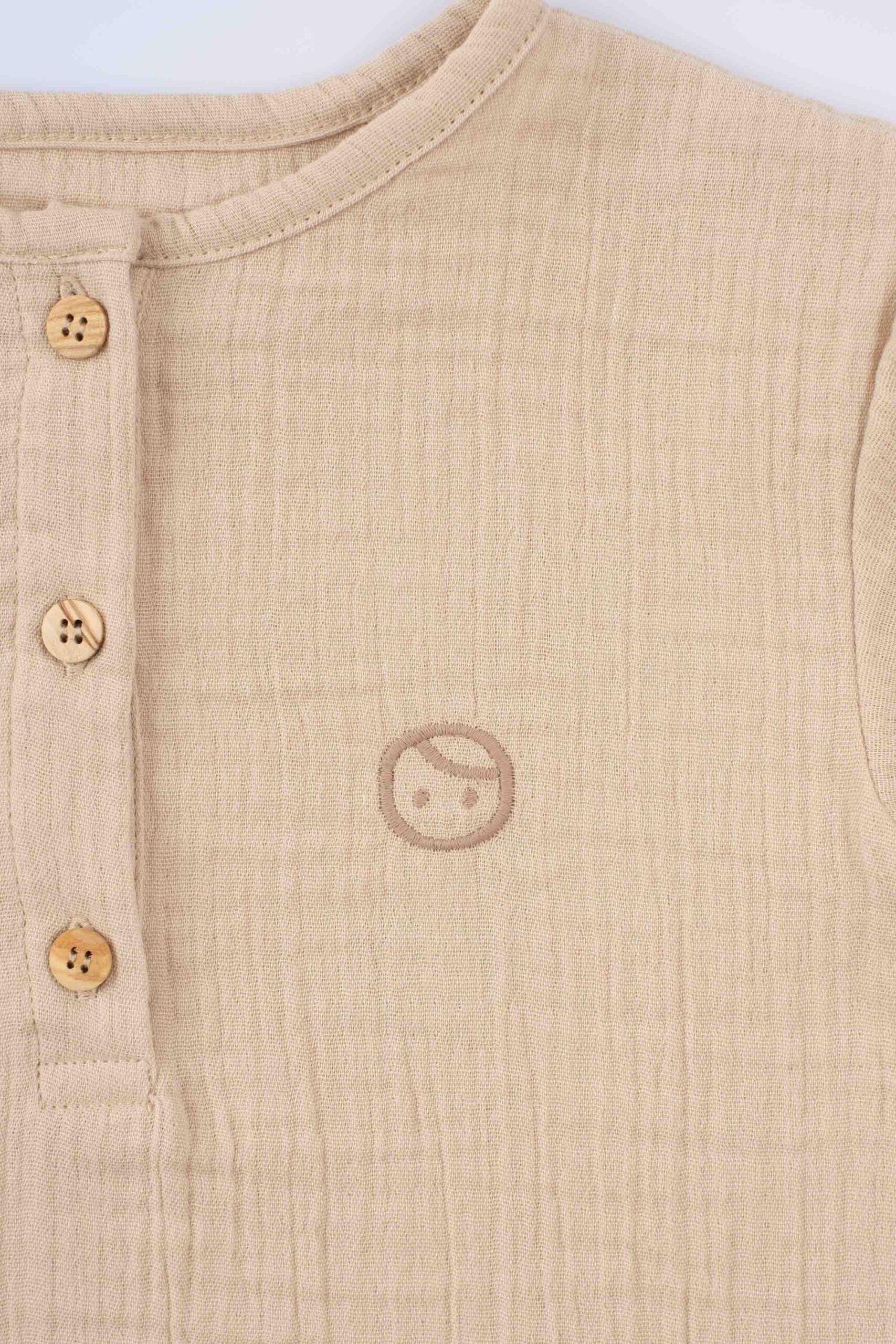 Organic Cotton Muslin T-Shirt for Kids - Beige | Comfortable and Eco-Friendly