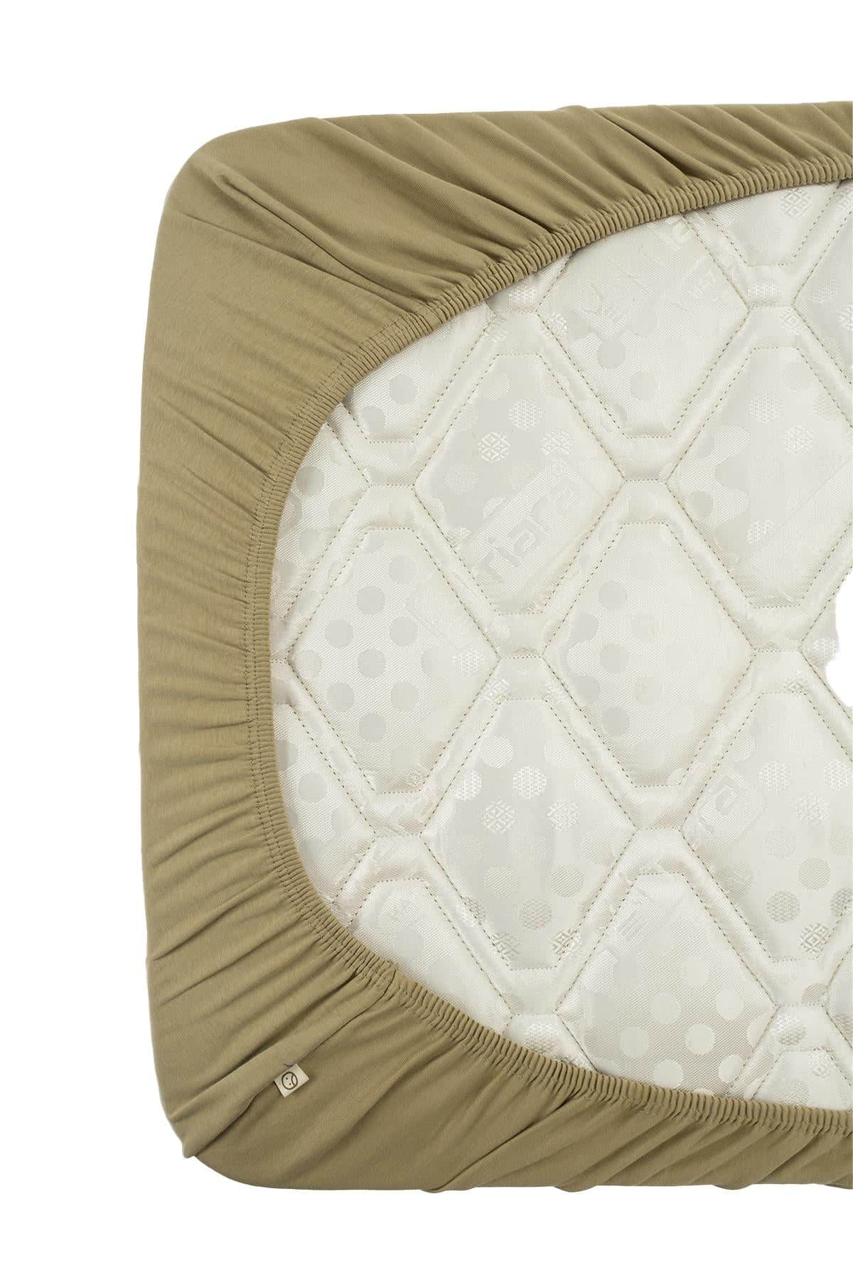 Organic Cotton Fitted Bed Sheet - Khaki | Soft and Breathable Bedding