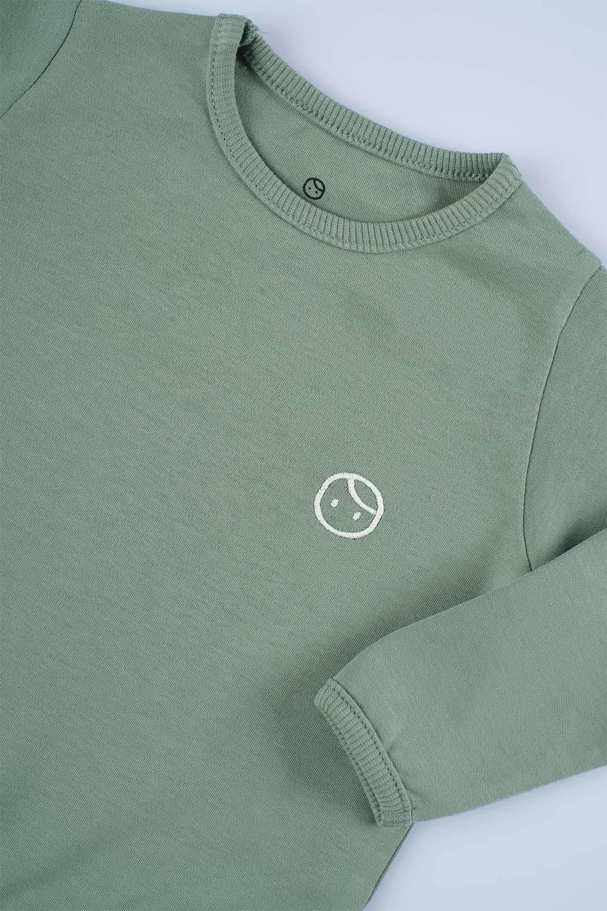 Green Organic Cotton Sweatshirt - Soft, Eco-Friendly & Stylish