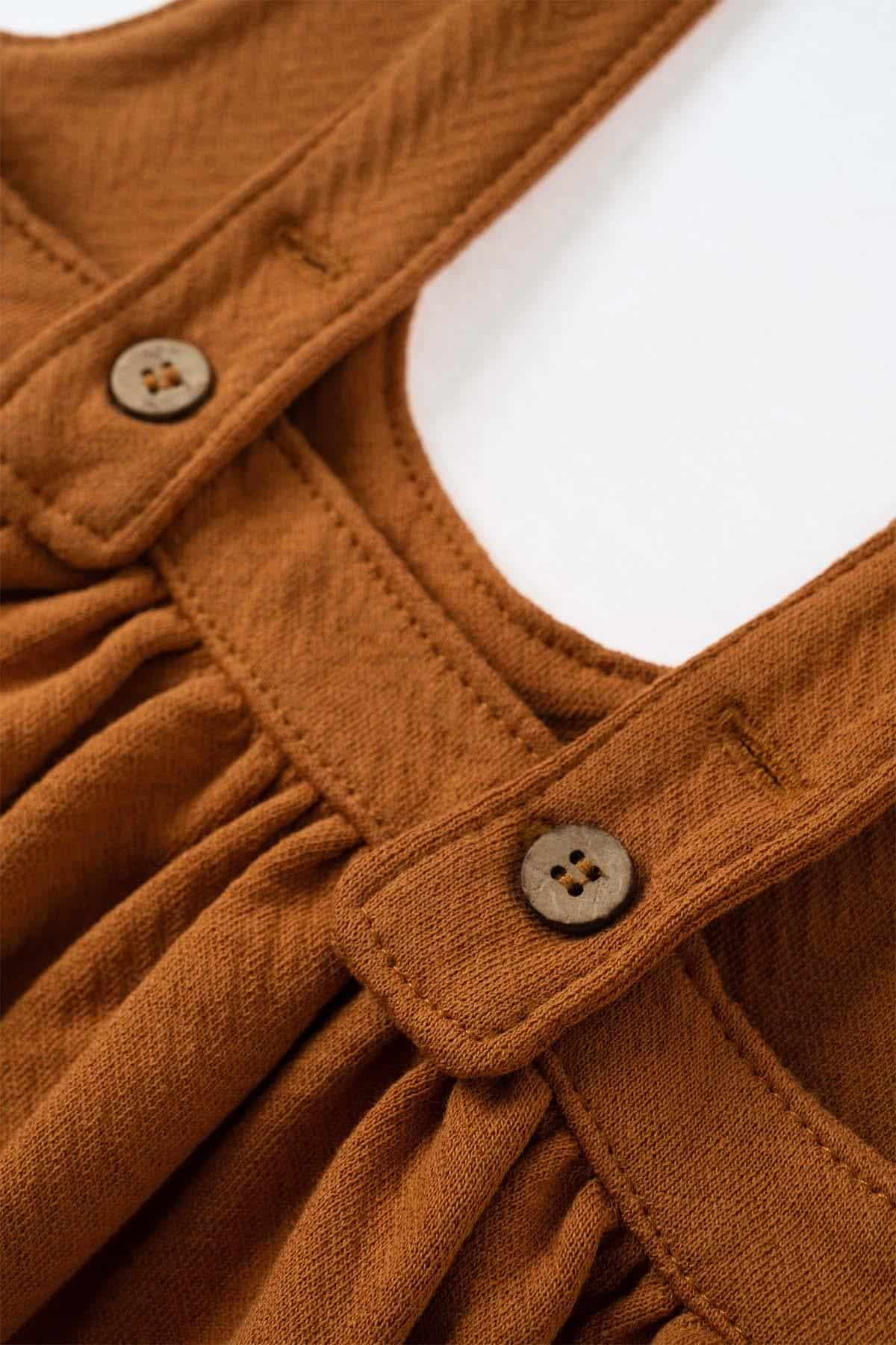 Organic Cotton Gilet Dress - Copper | Elegant and Comfortable