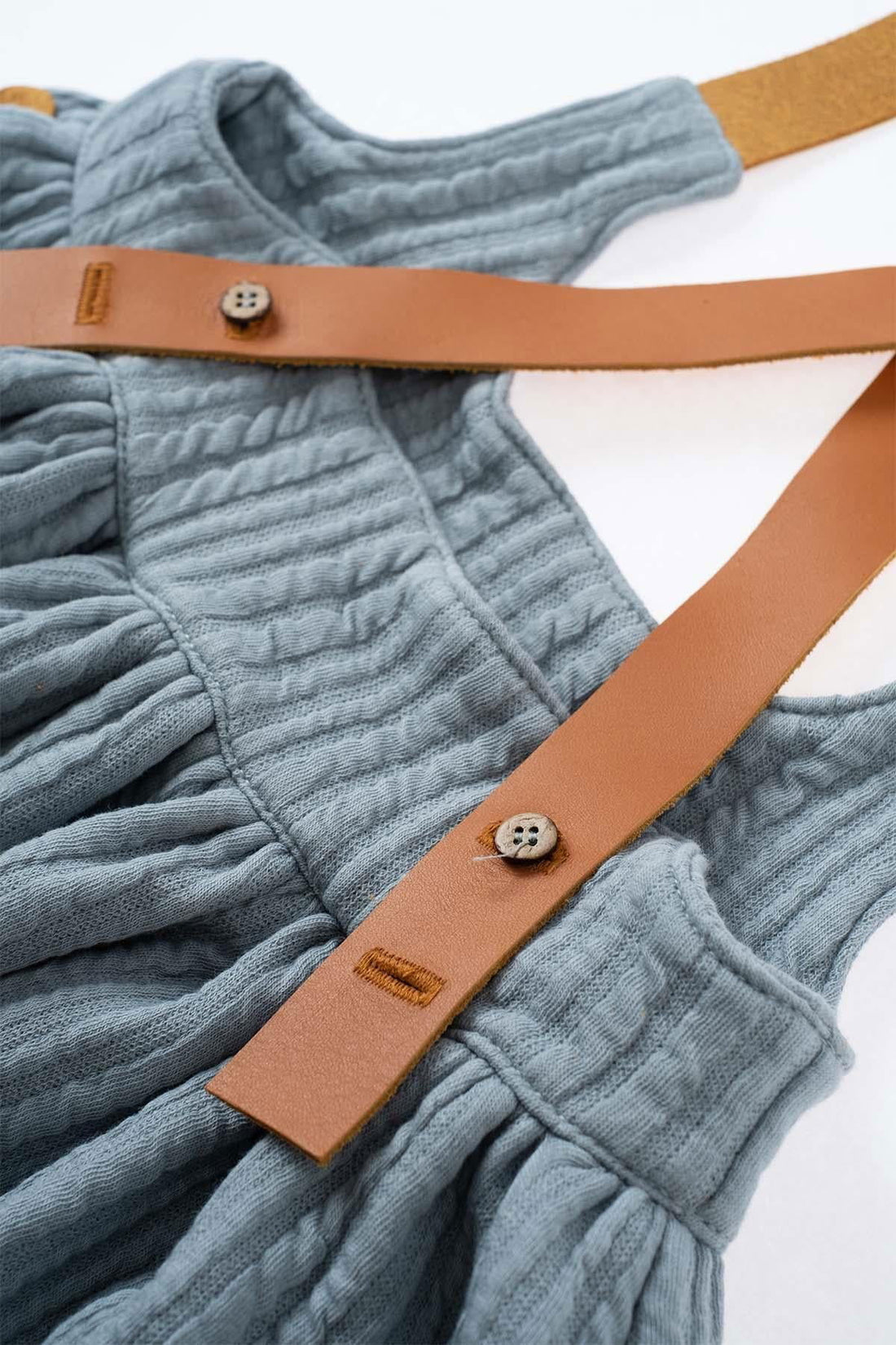 Quilted Gilet Dress - Blue