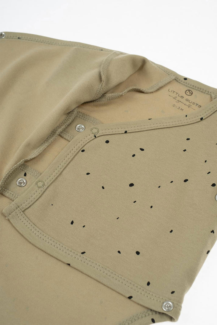 Organic Cotton Short Sleeve Bodysuit - Cosmos Khaki