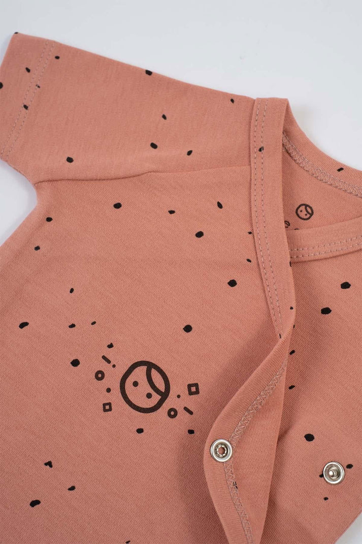 Organic Cotton Short Sleeve Bodysuit - Cosmos Pink