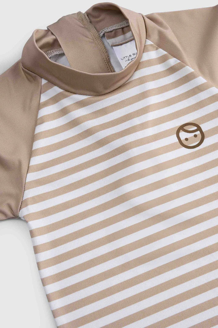 Brown Line Baby Swimsuit ( UV Protection )