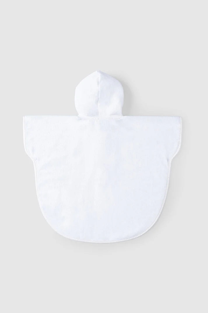 Organic Cotton Lamb Towel Poncho - White