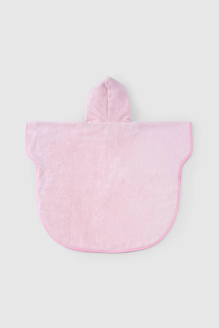 Organic Cotton Rabbit Towel Poncho - Pink