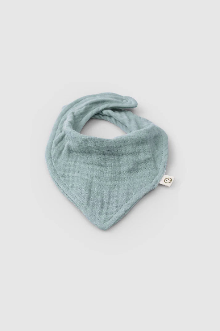 Organic Cotton Muslin Bandana Bib - Green