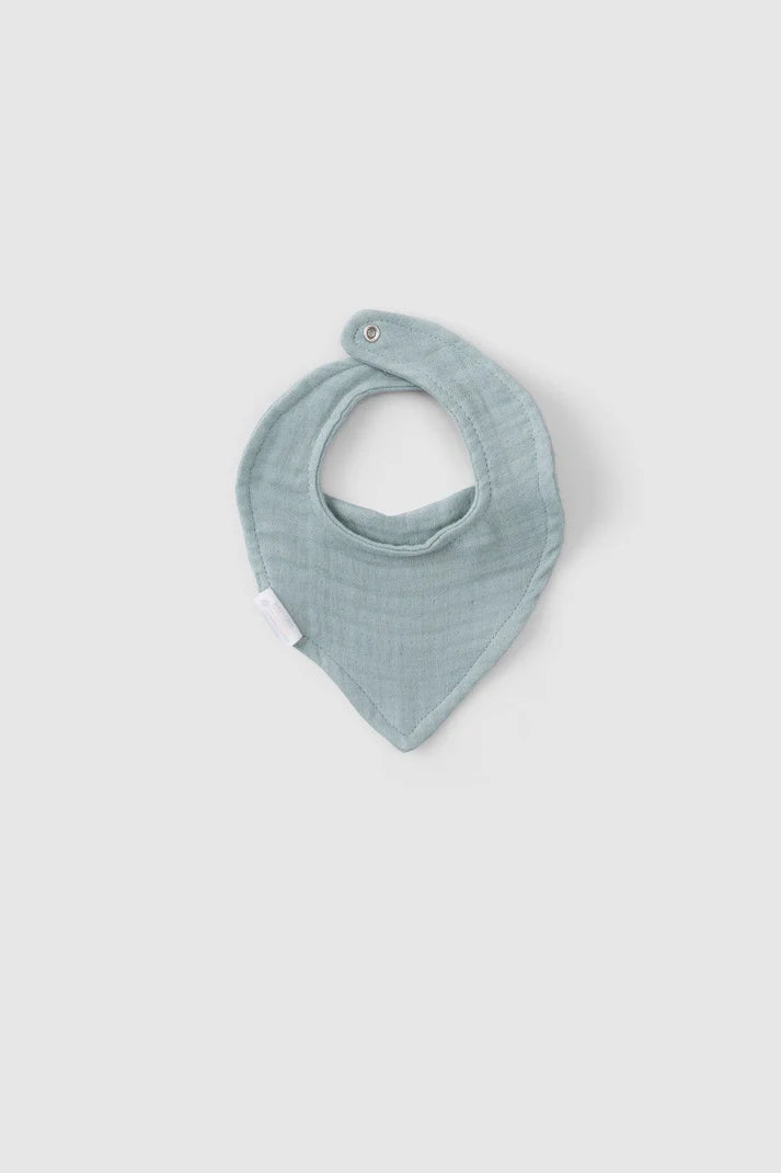 Organic Cotton Muslin Bandana Bib - Green
