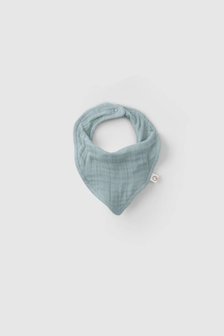 Organic Cotton Muslin Bandana Bib - Green