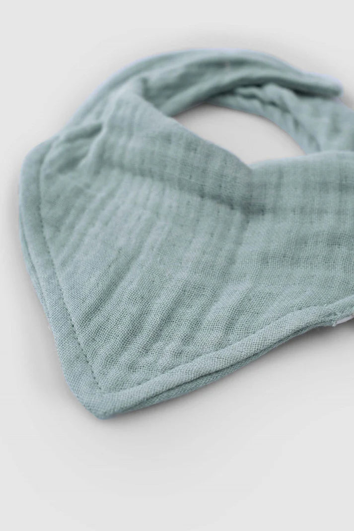 Organic Cotton Muslin Bandana Bib - Green