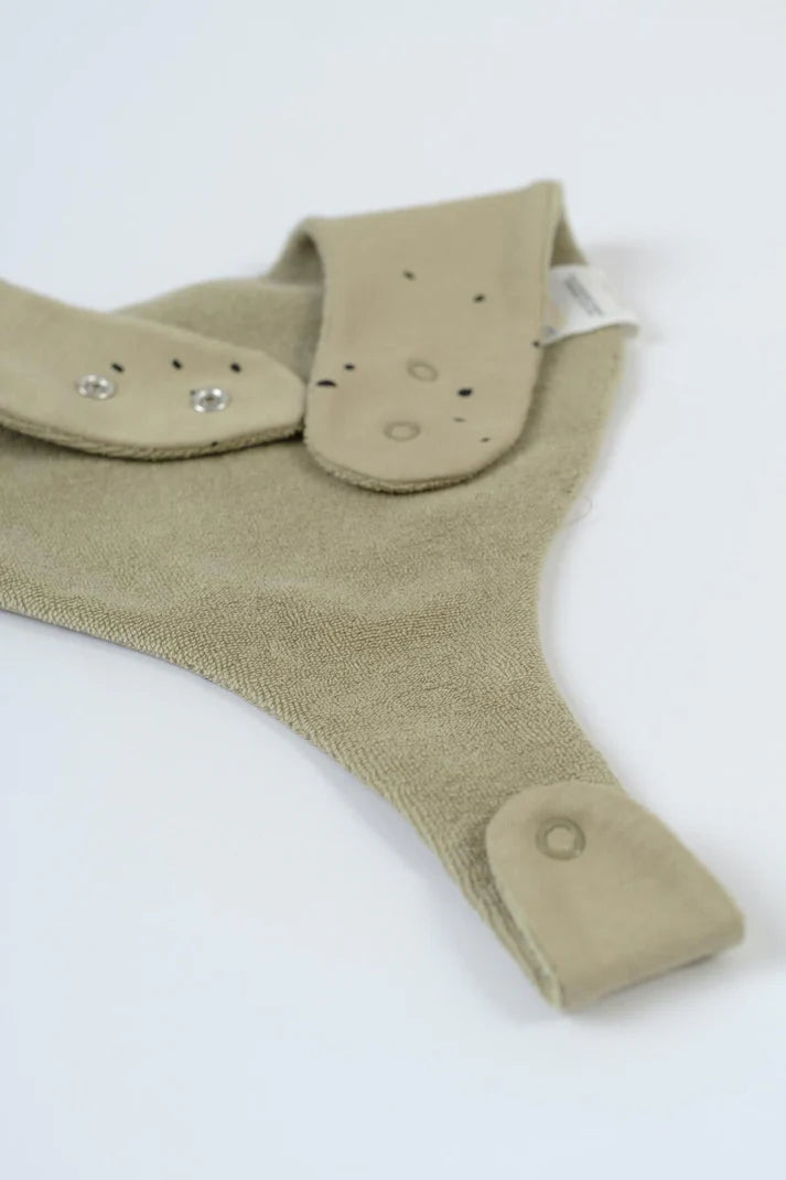Liquid Proof Organic Cotton Dummy Bib - Cosmos Khaki