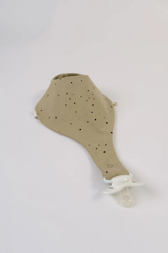 Liquid Proof Organic Cotton Dummy Bib - Cosmos Khaki