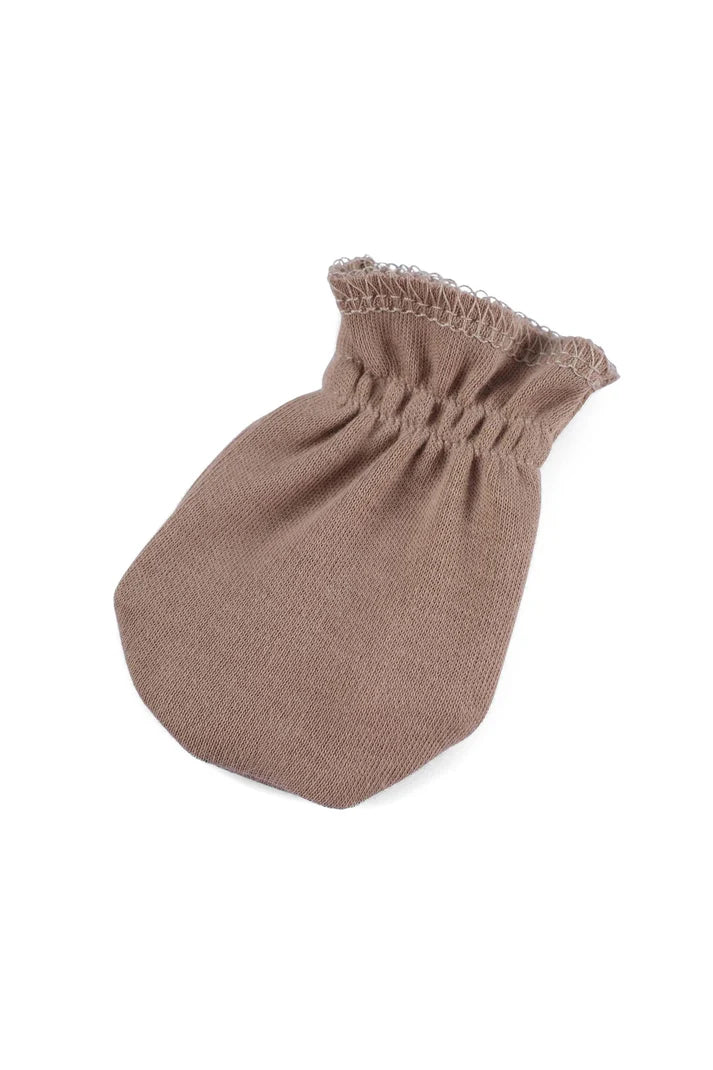 Organic Cotton Brown Newborn Gloves