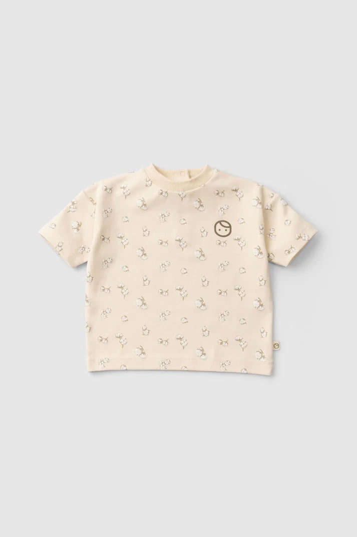 Organic Cotton Baby Short Set with Cotton Pattern | Soft