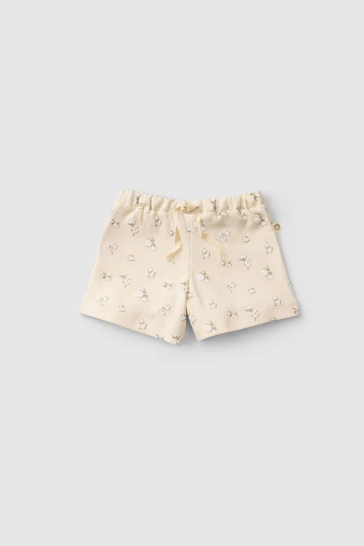 Organic Cotton Baby Short Set with Cotton Pattern | Soft