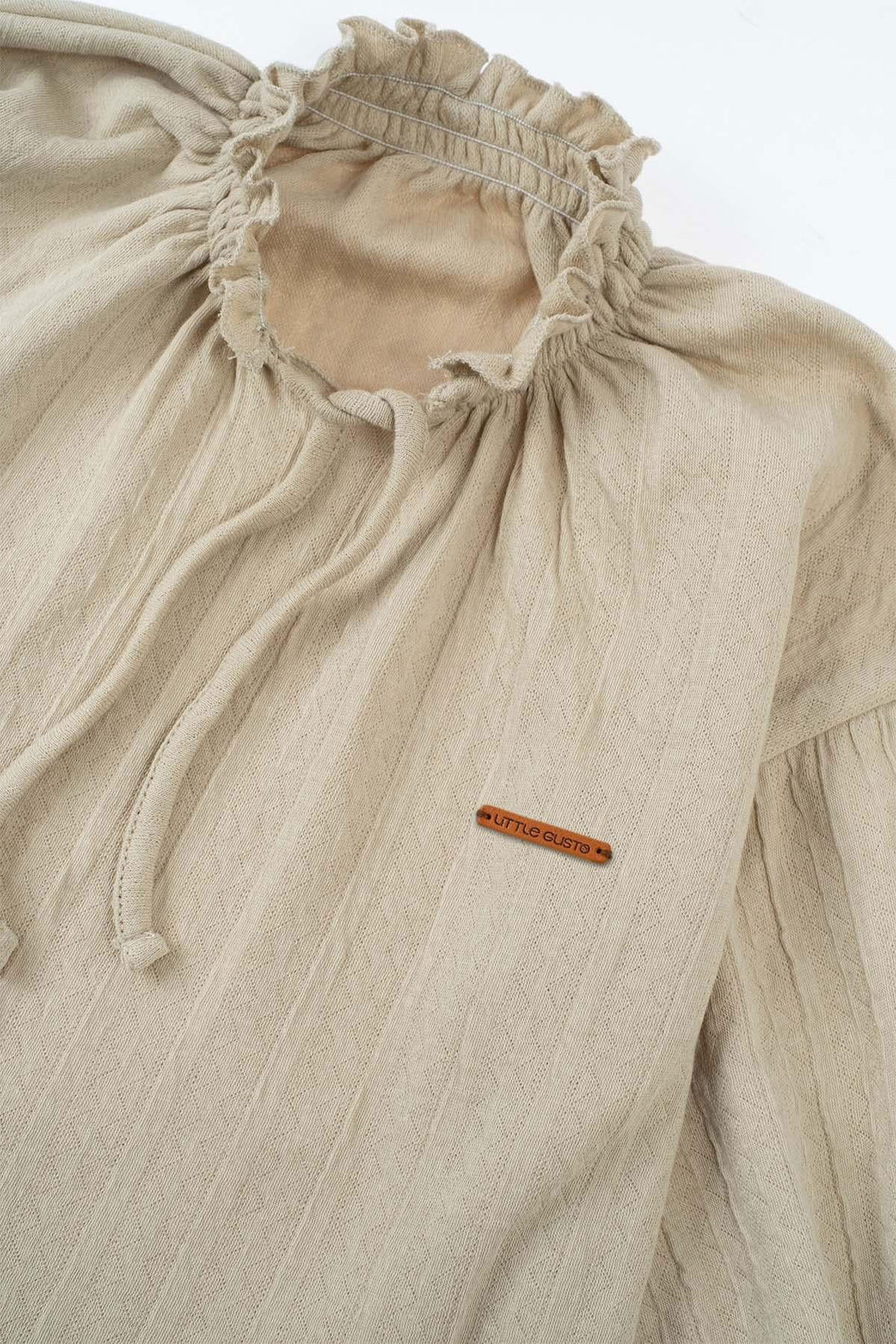 Organic Cotton Oversized Muslin Shirt - Beige