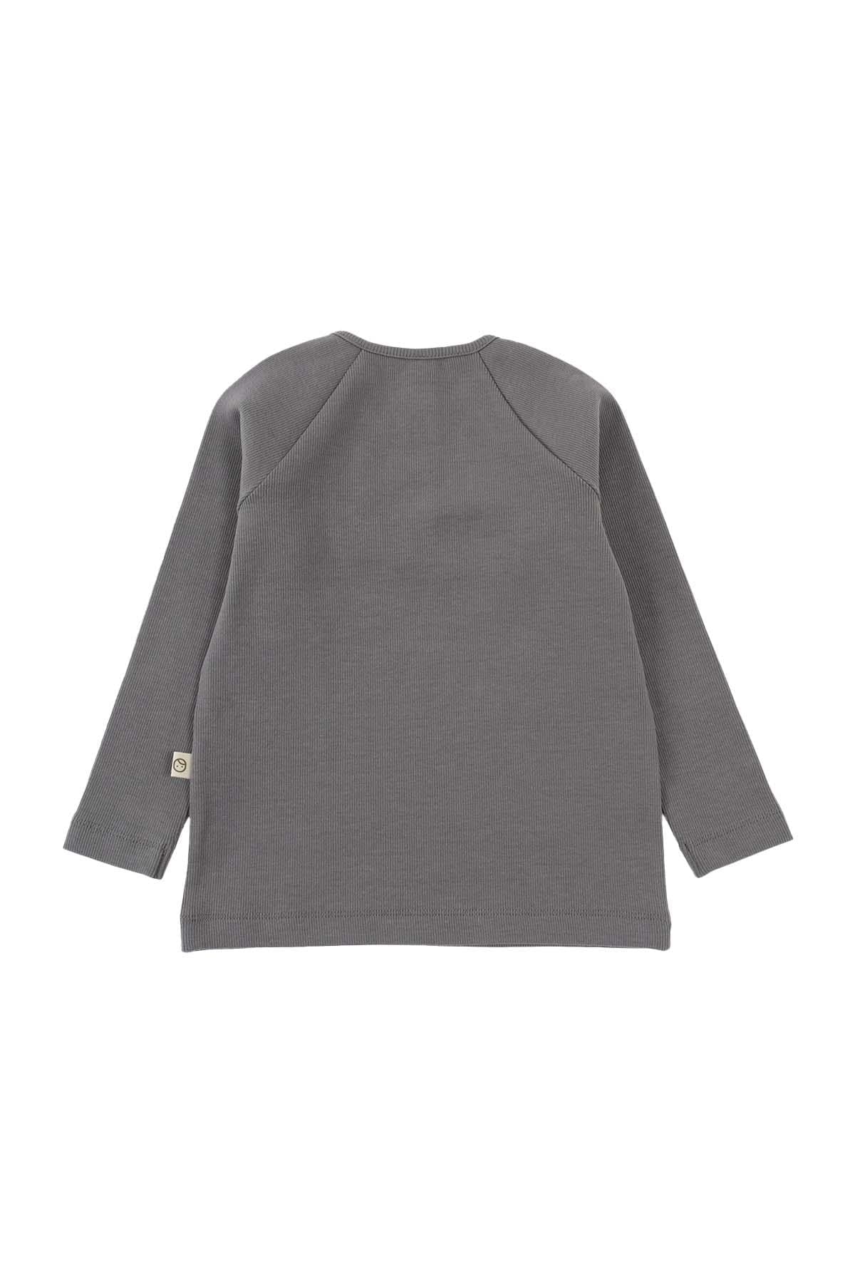 Grey Organic Cotton Ribbed Longsleeve for Kids | Comfortable