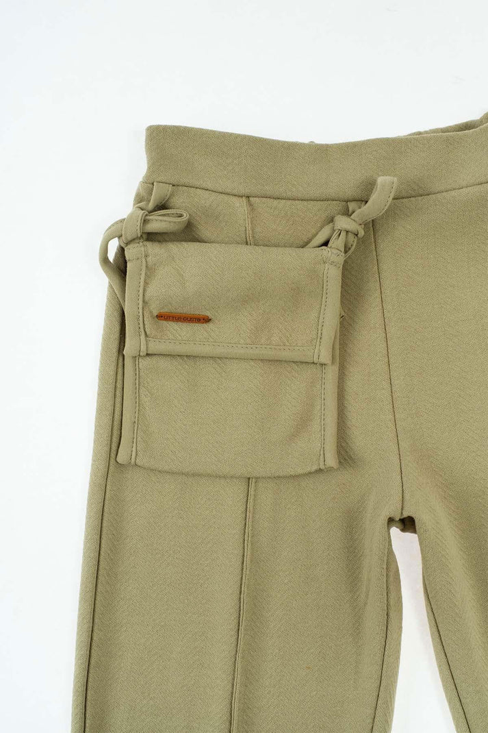 Organic Cotton Pants with Pocket in Khaki | Comfort and Style