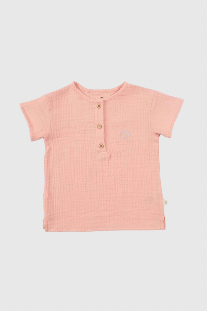 Organic Cotton Muslin T-Shirt - Pink