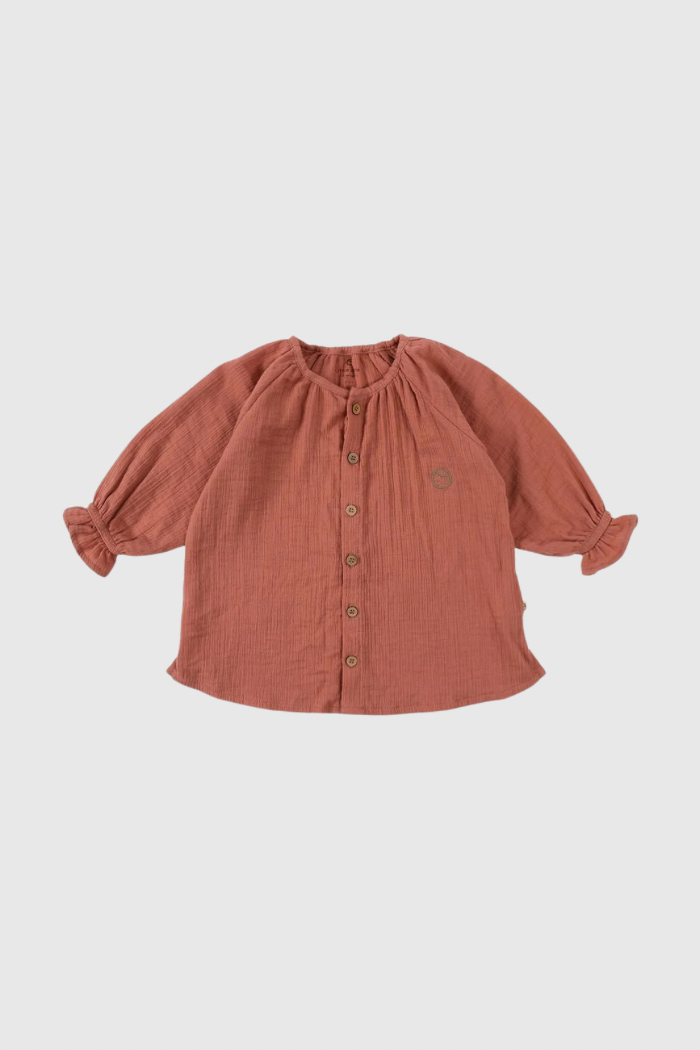 100% Organic Cotton Muslin Shirt Pink Kids Wear