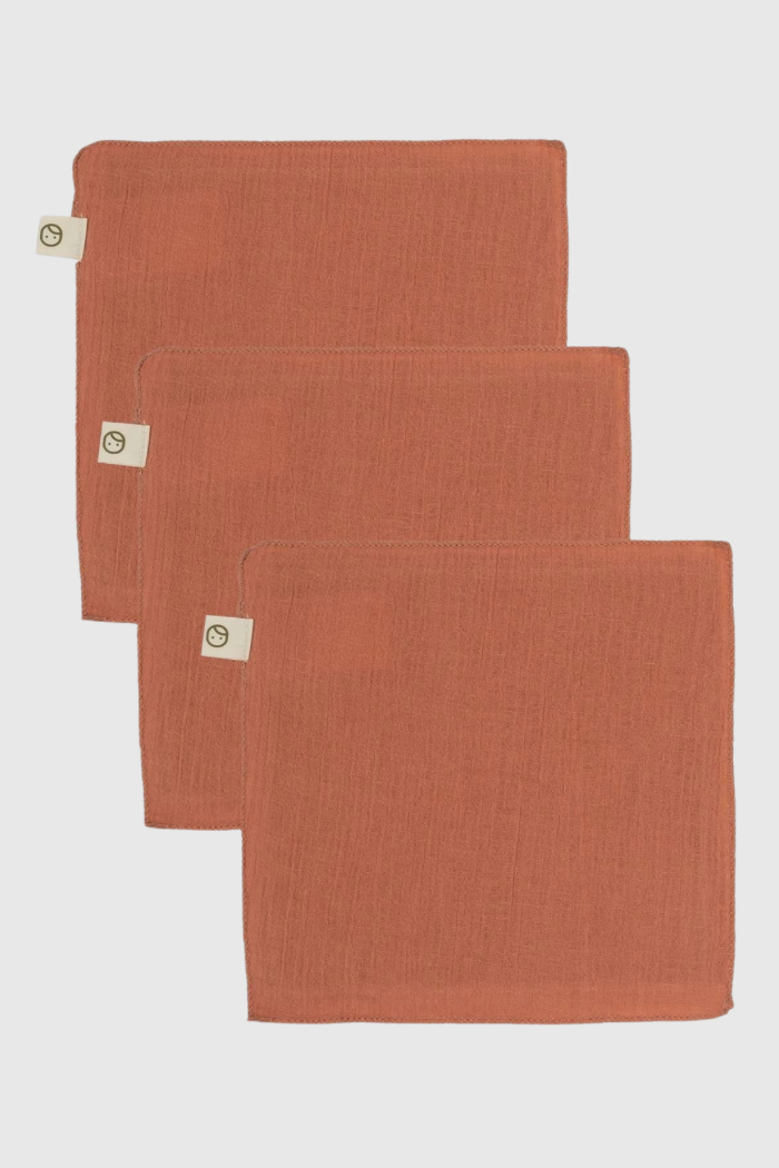 Muslin Face Cloth-Copper (3 Pcs)