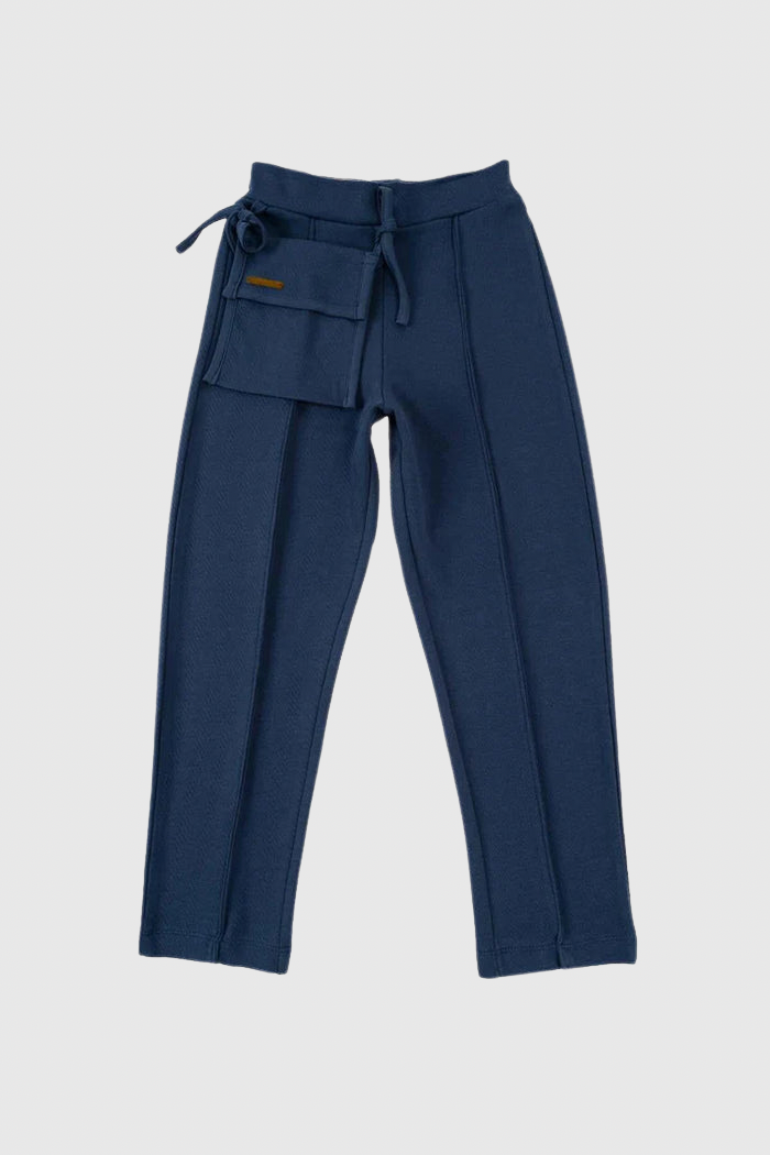 Organic Cotton Kids Pant with Pocket - Navy Blue