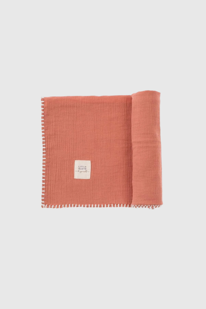 Organic Cotton Muslin Swaddle 75x75 cm - Pink