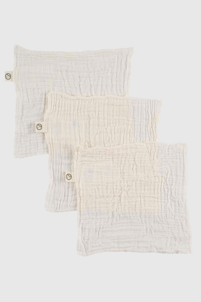 Muslin Face Cloth - Beige (3 Pcs)
