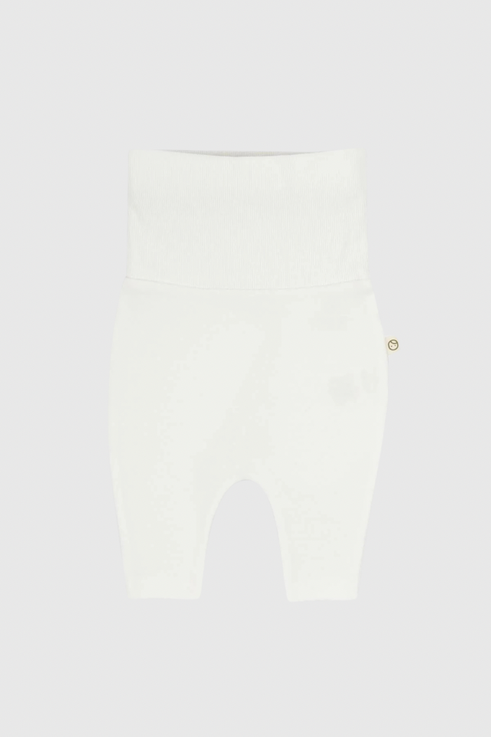 Organic Cotton High Waist Newborn Pant - White