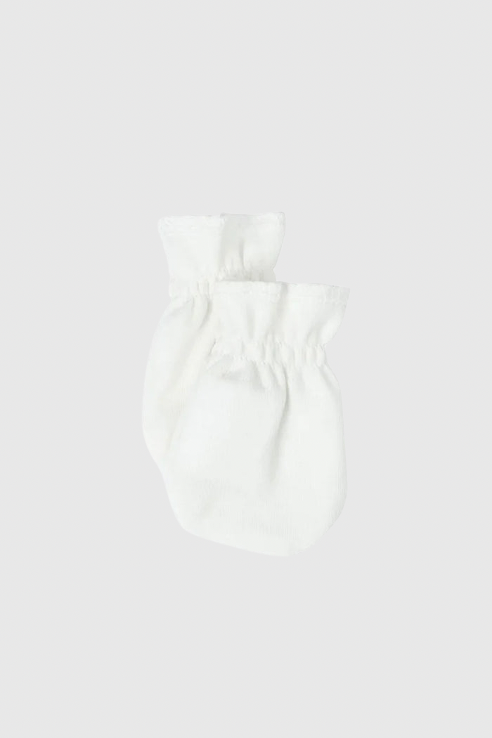 Organic Cotton White Newborn Gloves