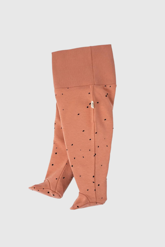 Organic Cotton High Waist Footed Newborn Pant - Cosmos Pink
