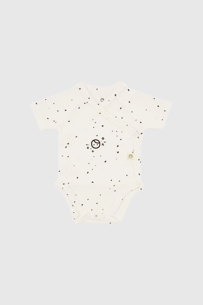 Organic Cotton Short Sleeve Bodysuit - Cosmos White