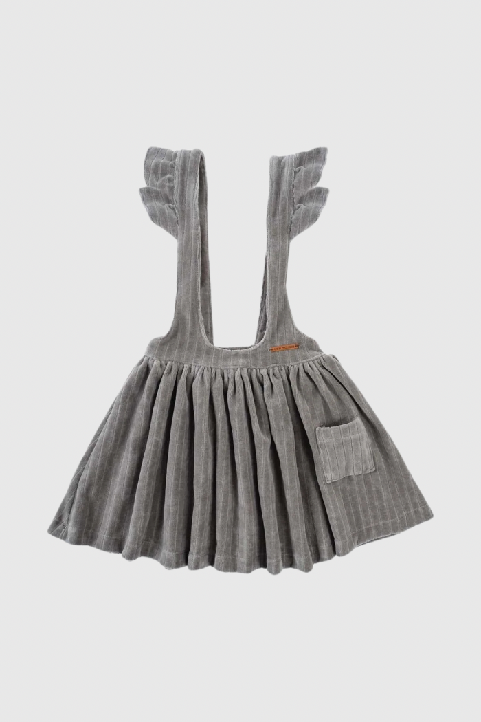 Velvet Gilet Dress - Grey