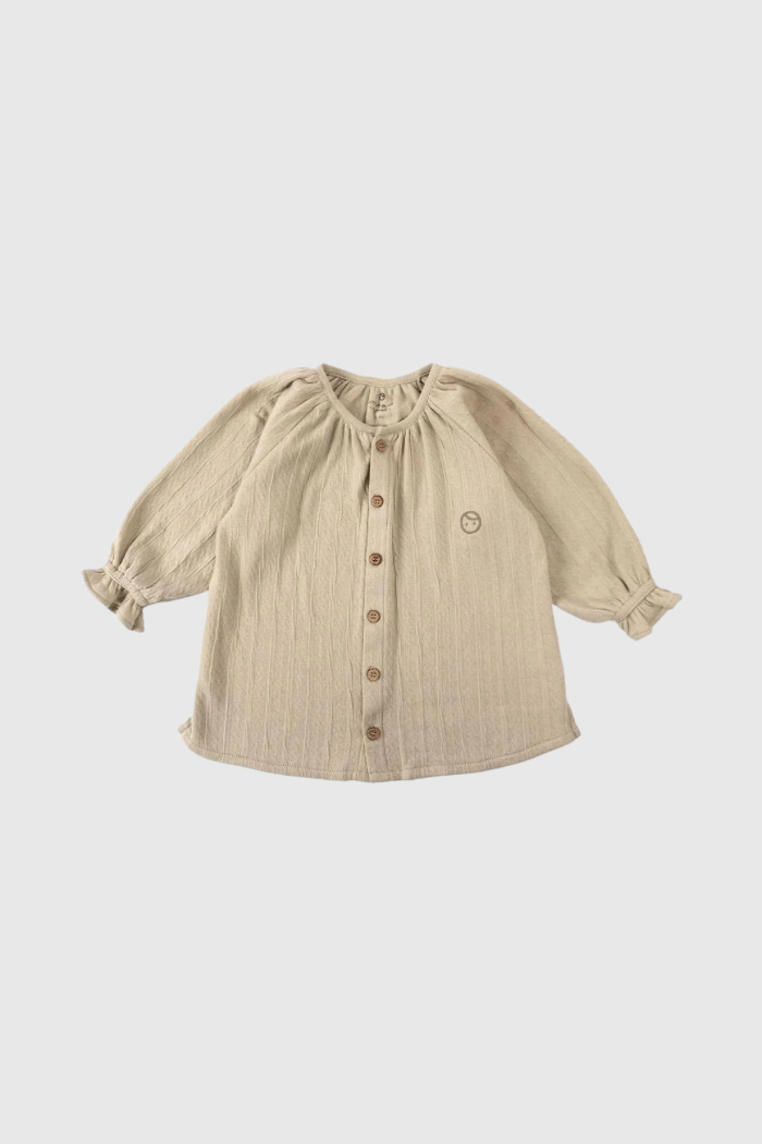 Organic Cotton Muslin Shirt - Beige