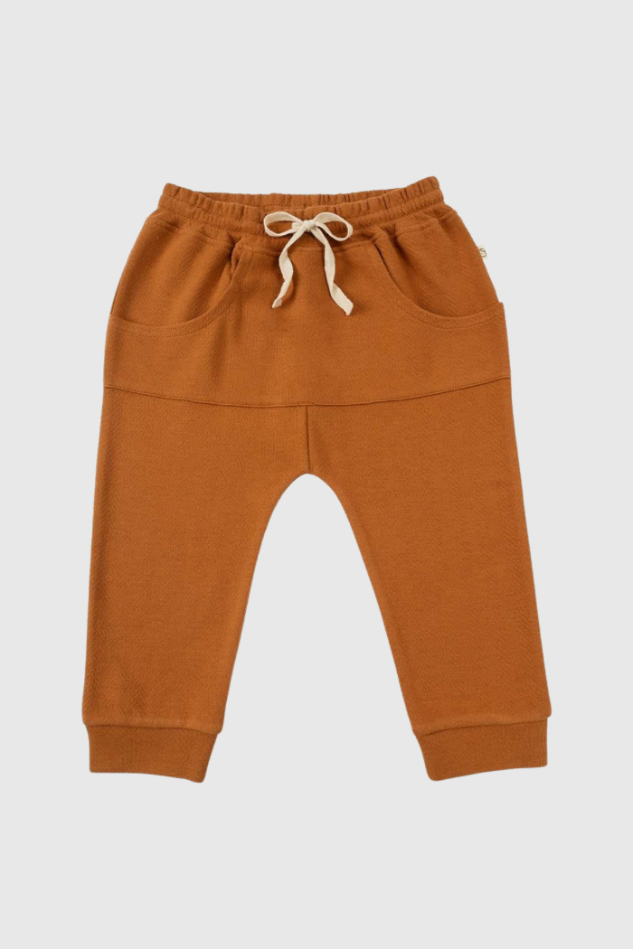 Organic Cotton Kangaroo Pocket Baggy Pant - Copper