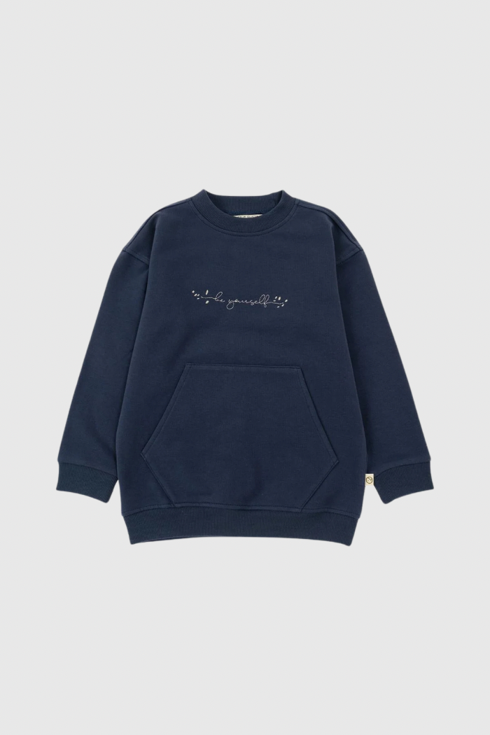 Organic Cotton Sweatshirt - Navy Blue ( Be Yourself )