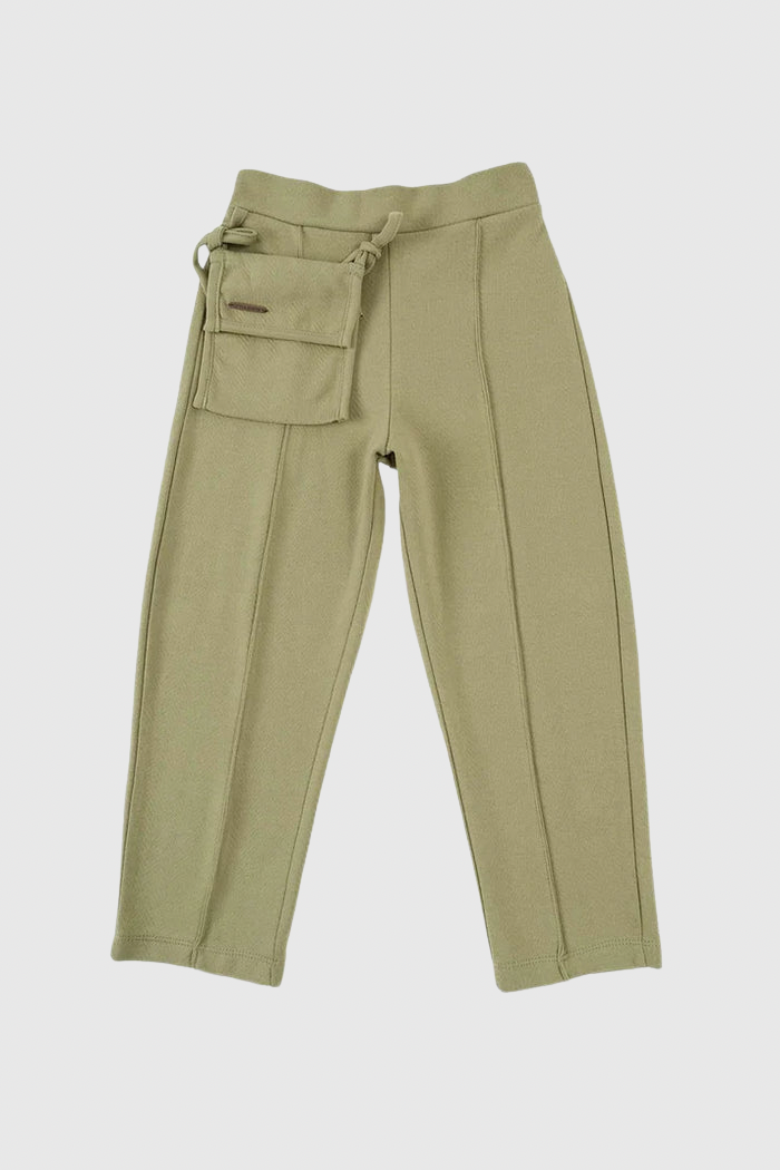 Organic Cotton Kids Pant with Pocket - Khaki